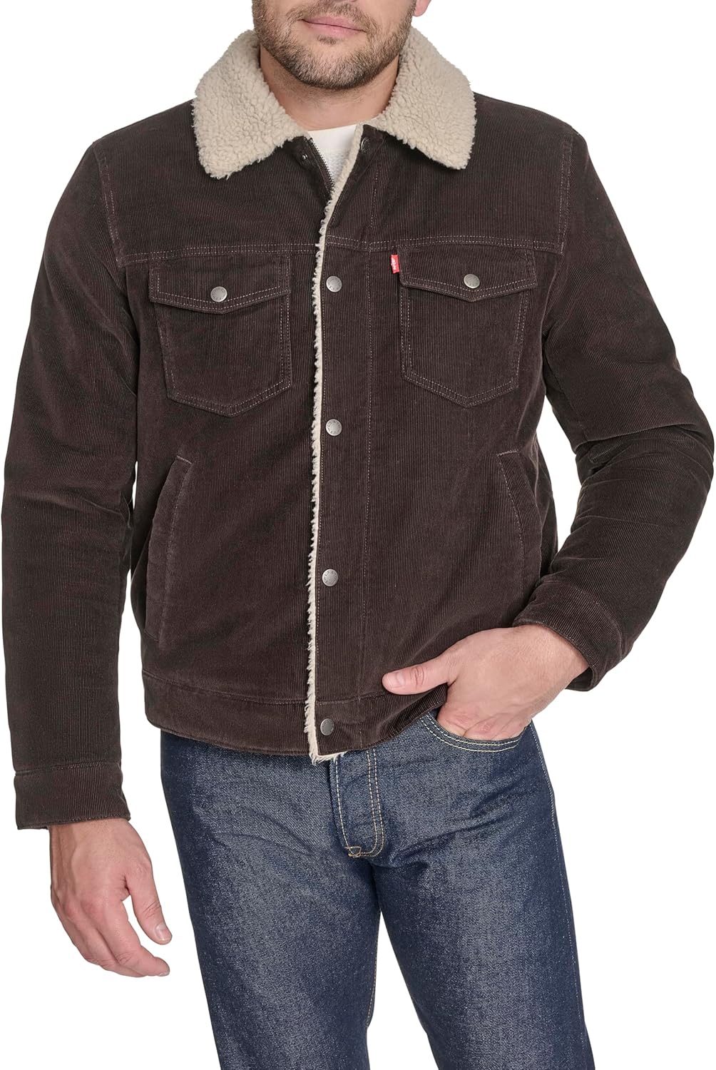 Мужская джинсовая куртка Levi's Cotton Trucker, Chocolate Brown Corduroy
Мужская джинсовая куртка Levi's Cotton Trucker, Chocolate Brown Corduroy
