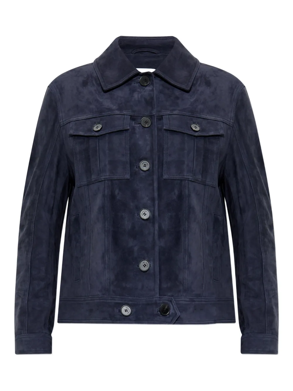 Замшевая куртка с карманами-клапанами Self-Portrait, синий 
Замшевая куртка с карманами-клапанами Self-Portrait, синий