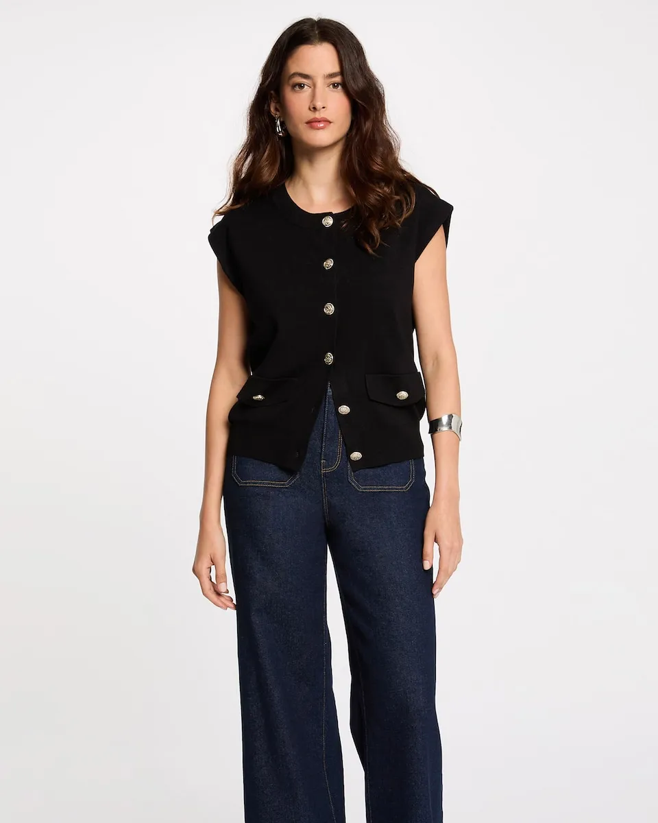 Женский кардиган без рукавов Morgan, черный
Женский кардиган без рукавов Morgan, черный