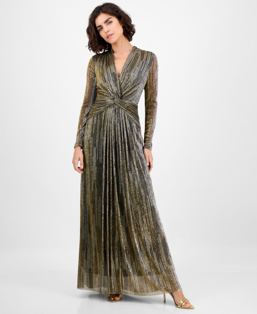Женское платье с длинными рукавами и узлом из фольги спереди Anne Klein, Anne Black/Gold
Женское платье с длинными рукавами и узлом из фольги спереди Anne Klein, Anne Black/Gold