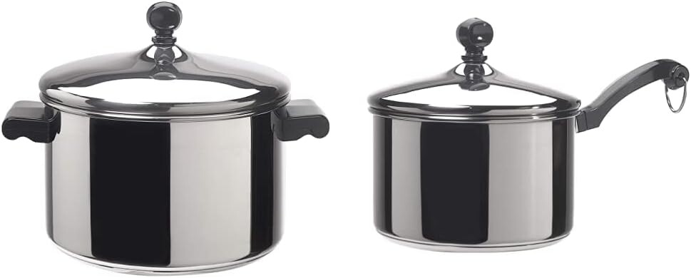 Классические кастрюли и кастрюля Farberware из нержавеющей стали — 4 предмета, Silver
Классические кастрюли и кастрюля Farberware из нержавеющей стали — 4 предмета, Silver