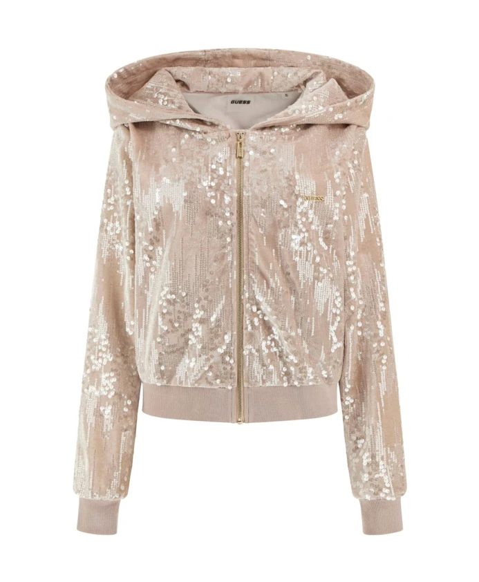 Худи на молнии с пайетками, бежевого цвета. Guess, бежевый
Худи на молнии с пайетками, бежевого цвета. Guess, бежевый