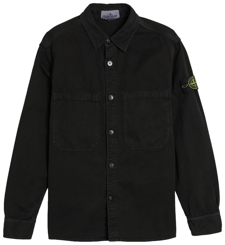 Рубашка-куртка Stone Island из органического панамского хлопка, черный
Рубашка-куртка Stone Island из органического панамского хлопка, черный