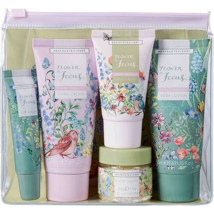Набор Flower of Focus для всего тела Крем для рук Лосьон для тела Крем для ног Соли для ванны Бальзам для губ Не тестируется на животных Подходит для веганов Heathcote & Ivory
Набор Flower of Focus для всего тела Крем для рук Лосьон для тела Крем для ног Соли для ванны Бальзам для губ Не тестируется на животных Подходит для веганов Heathcote & Ivory