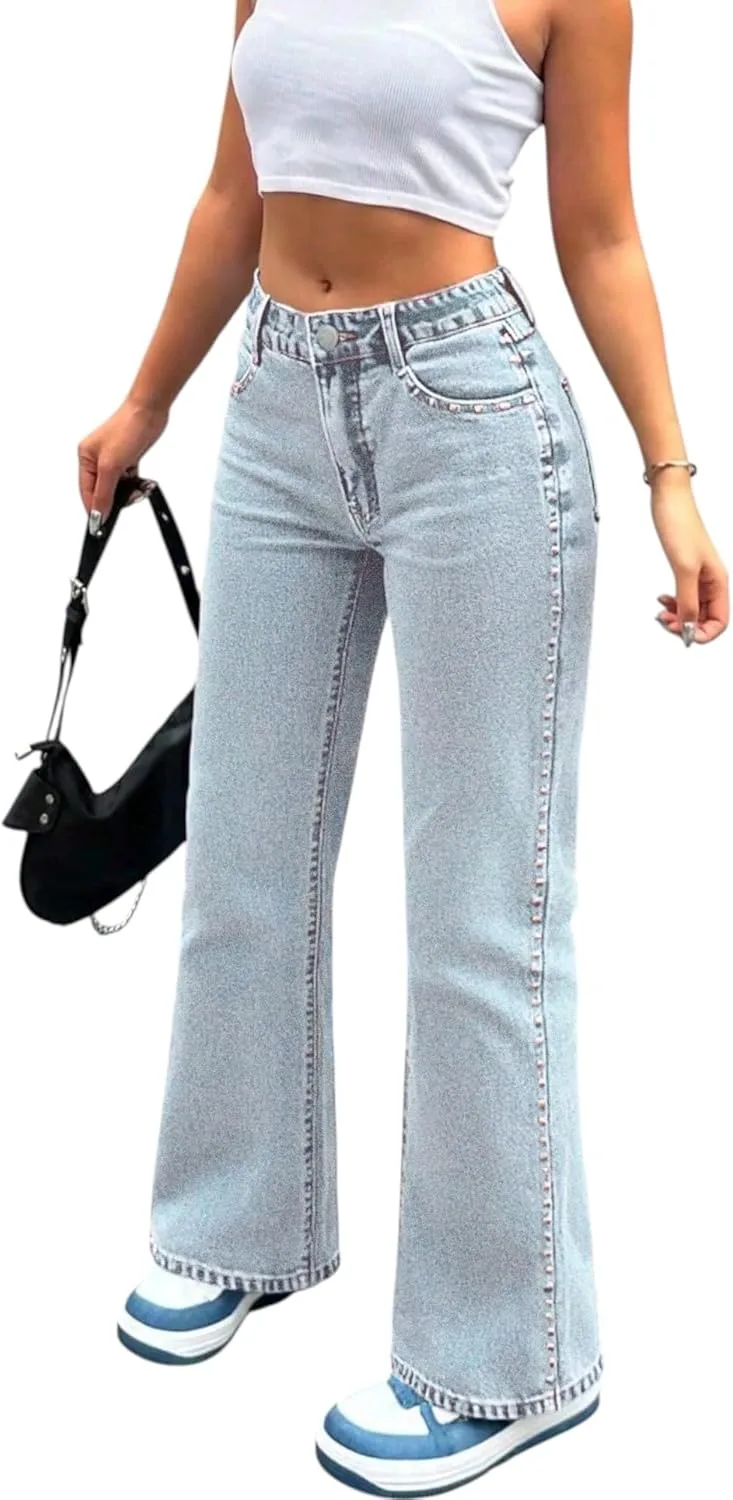 Женские джинсы Casual Mid Waist Straight Wide Leg с боковыми шипами CFNZER
Женские джинсы Casual Mid Waist Straight Wide Leg с боковыми шипами CFNZER
