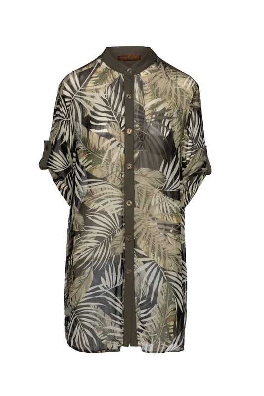 Длинная шифоновая рубашка с принтом Conquista, черный
Длинная шифоновая рубашка с принтом Conquista, черный