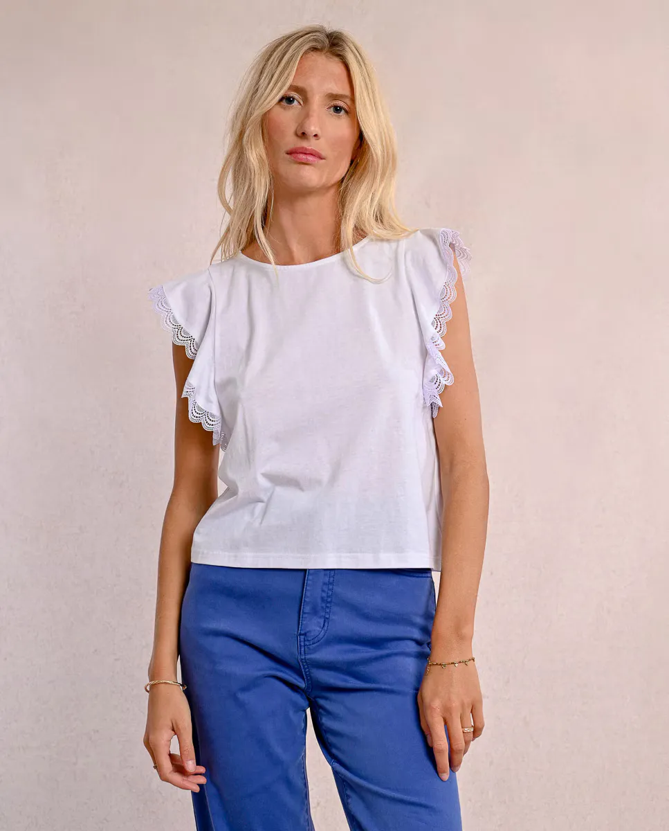 Женская футболка с коротким рукавом-бабочкой и кружевом Molly Bracken, цвет Crudo
Женская футболка с коротким рукавом-бабочкой и кружевом Molly Bracken, цвет Crudo