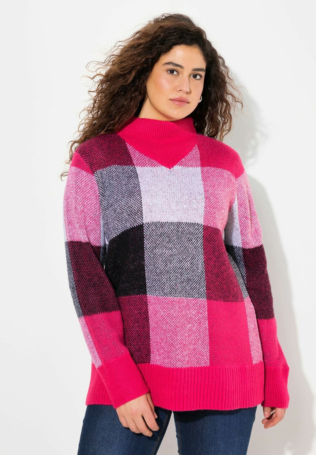 Джемпер RUITENDESSIN OPSTAANDE KRAAG Ulla Popken, сиреневый 
Джемпер RUITENDESSIN OPSTAANDE KRAAG Ulla Popken, сиреневый