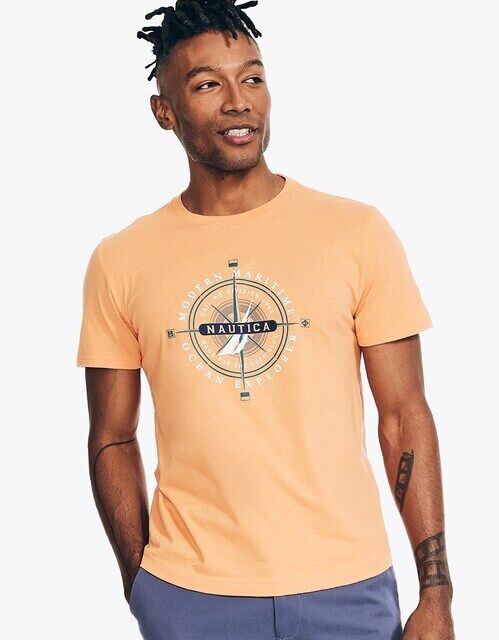 Мужская футболка с круглым вырезом и коротким рукавом Nautica, оранжевый
Мужская футболка с круглым вырезом и коротким рукавом Nautica, оранжевый