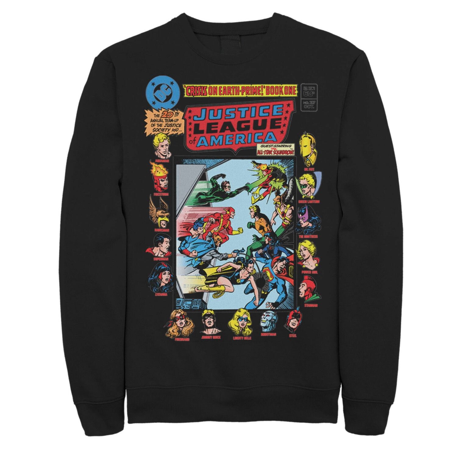 Мужской винтажный свитшот с обложкой «Кризис на Земле» Лиги справедливости Licensed Character, черный
Мужской винтажный свитшот с обложкой «Кризис на Земле» Лиги справедливости Licensed Character, черный