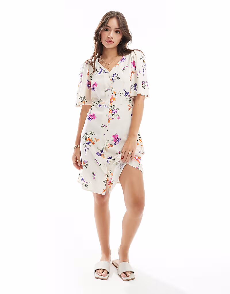 Платье-рубашка мини с рукавами-крылышками YAS в кремовом цветочном стиле - МУЛЬТИ
Платье-рубашка мини с рукавами-крылышками YAS в кремовом цветочном стиле - МУЛЬТИ