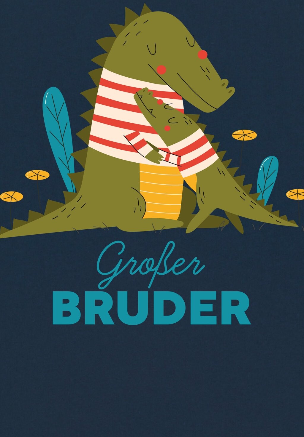 Футболка с принтом KROKODIL GROSSER BRUDER watapparel, темно-синий 
Футболка с принтом KROKODIL GROSSER BRUDER watapparel, темно-синий