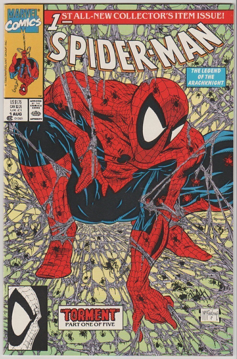 Spiderman #1 Green cover Torment part 1 of 5 (Spiderman #1 All New Collectors Item Issue Green unbagged version, Vol. 1) (Marvel)
Spiderman #1 Green cover Torment part 1 of 5 (Spiderman #1 All New Collectors Item Issue Green unbagged version, Vol. 1) (Marvel)