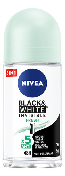 Nivea, Black&White Invisible Fresh, антиперспирант, 50 мл
Nivea, Black&White Invisible Fresh, антиперспирант, 50 мл