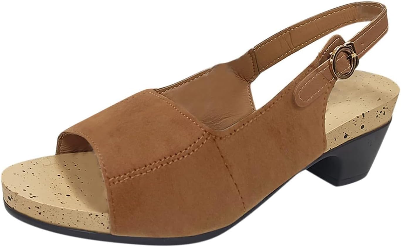 Женские сандалии на низком массивном каблуке, открытый носок, ремешок с пряжкой на пятке, летние удобные элегантные сандалии на низком каблуке, противоскользящие повседневные дышащие обувь для ходьбы Generic, коричневый
Женские сандалии на низком массивном каблуке, открытый носок, ремешок с пряжкой на пятке, летние удобные элегантные сандалии на низком каблуке, противоскользящие повседневные дышащие обувь для ходьбы Generic, коричневый