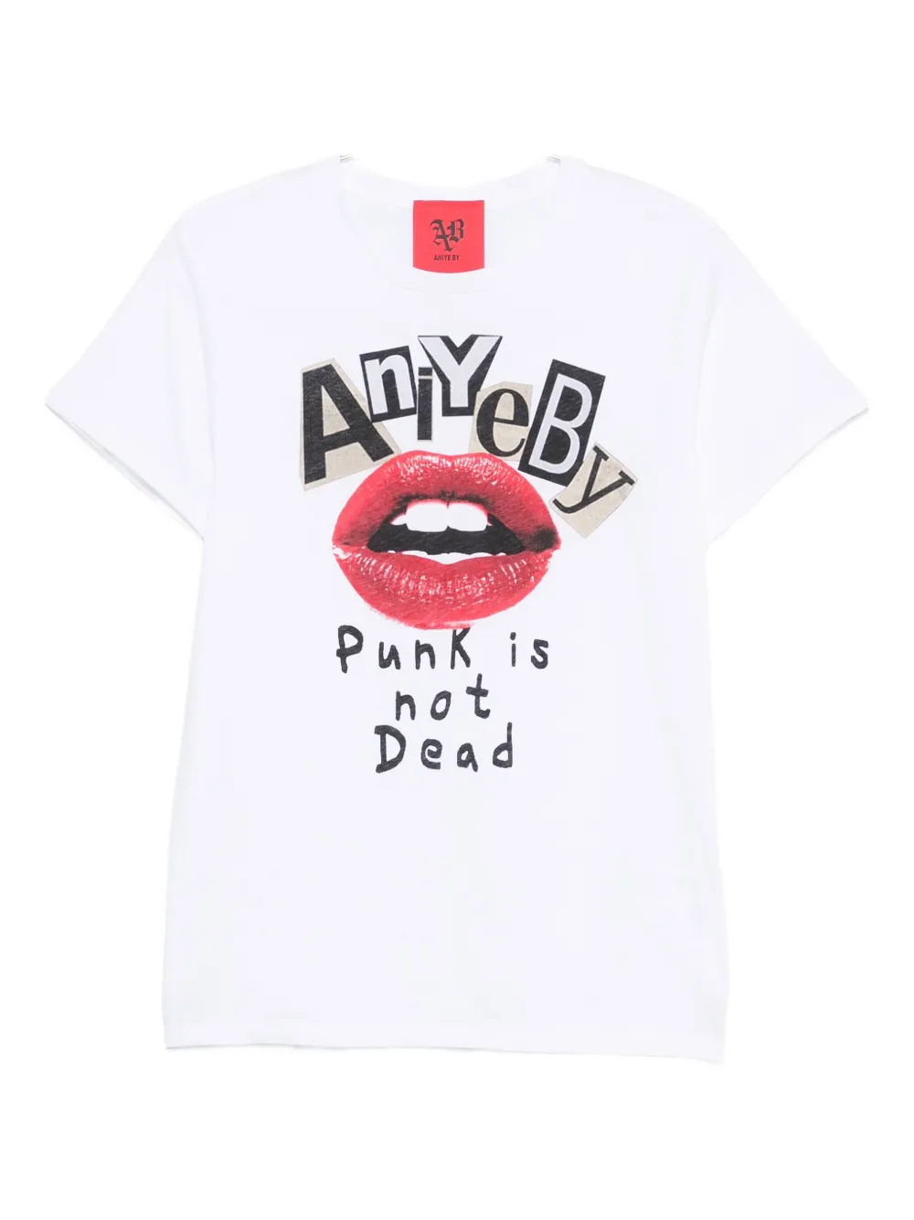 Футболка с принтом губ Aniye By, белый 
Футболка с принтом губ Aniye By, белый