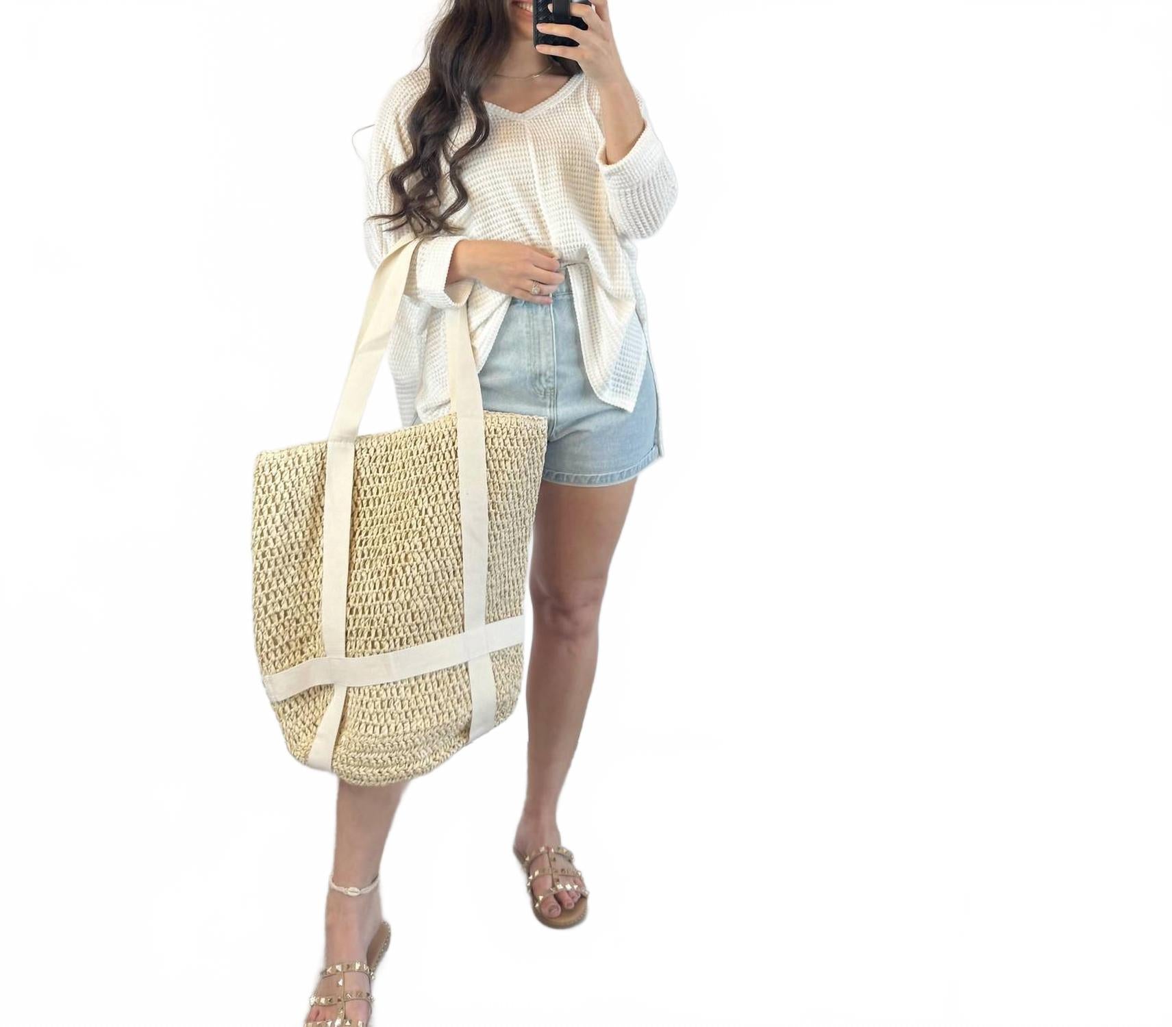 Женская пляжная сумка-шоппер в натуральном цвете Love and Thyme
Женская пляжная сумка-шоппер в натуральном цвете Love and Thyme