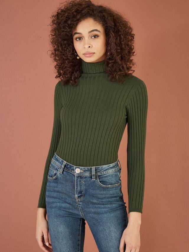 Ребристый джемпер с высоким воротником Yumi, Green
Ребристый джемпер с высоким воротником Yumi, Green