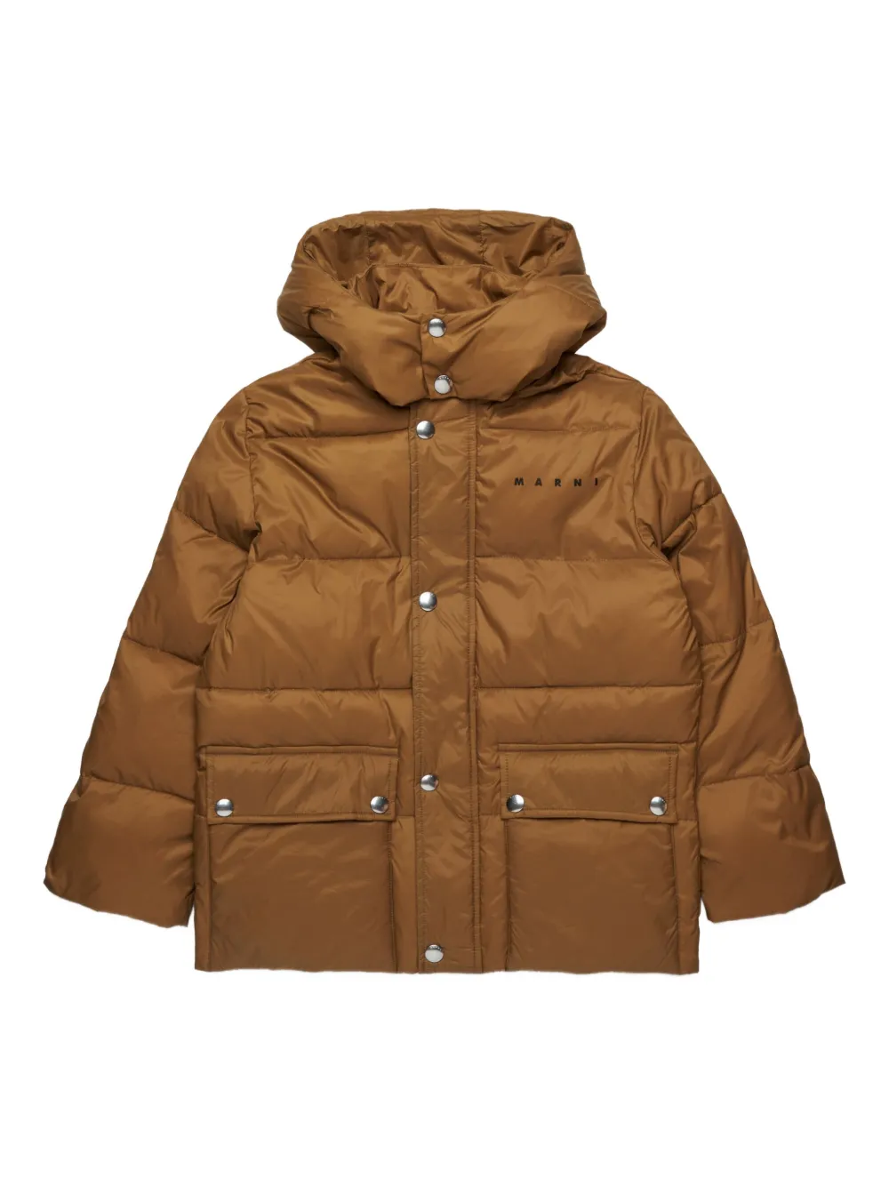 Пуховик с логотипом Marni Kids, коричневый
Пуховик с логотипом Marni Kids, коричневый