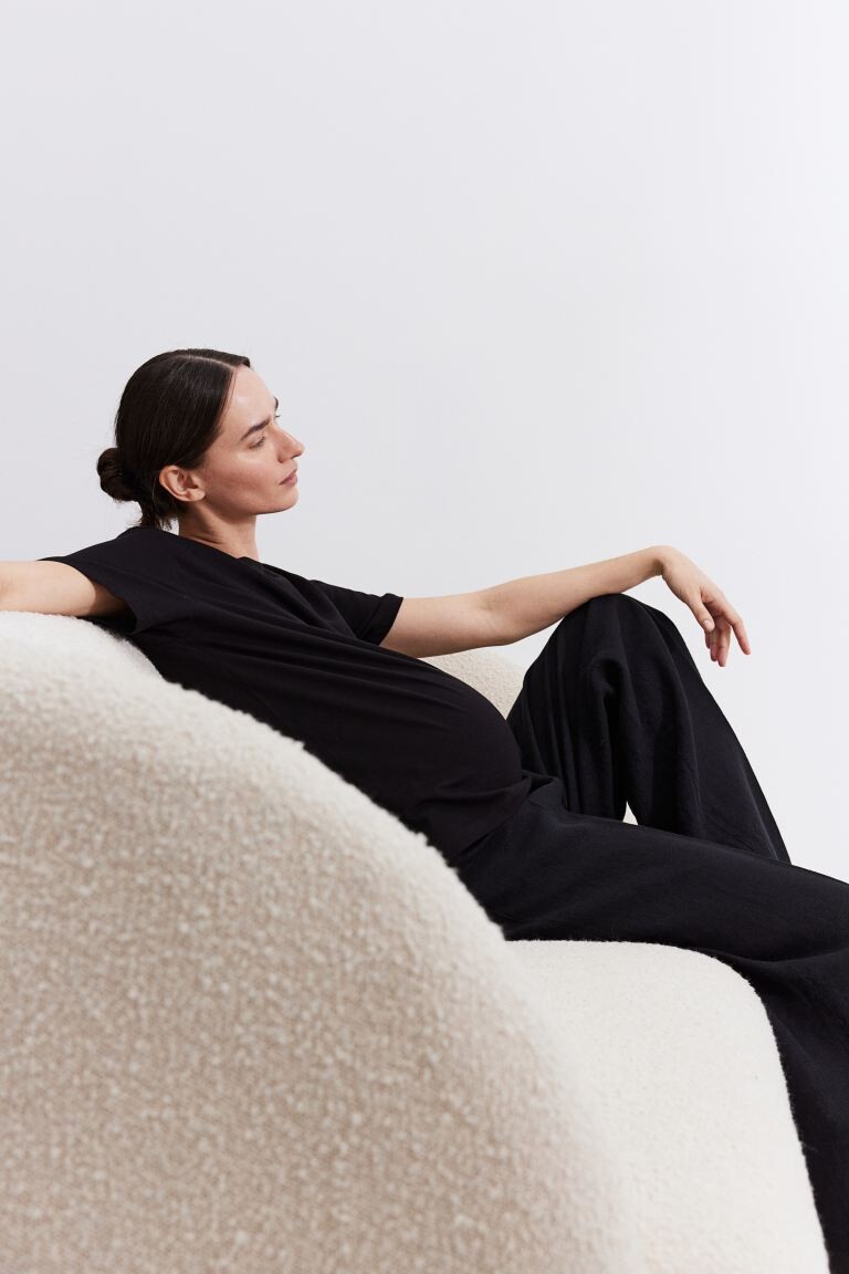 Хлопковая футболка Mom H&M, черный
Хлопковая футболка Mom H&M, черный