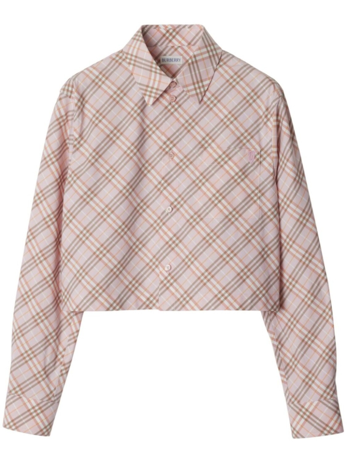 Укороченная рубашка в винтажную клетку Burberry, розовый 
Укороченная рубашка в винтажную клетку Burberry, розовый