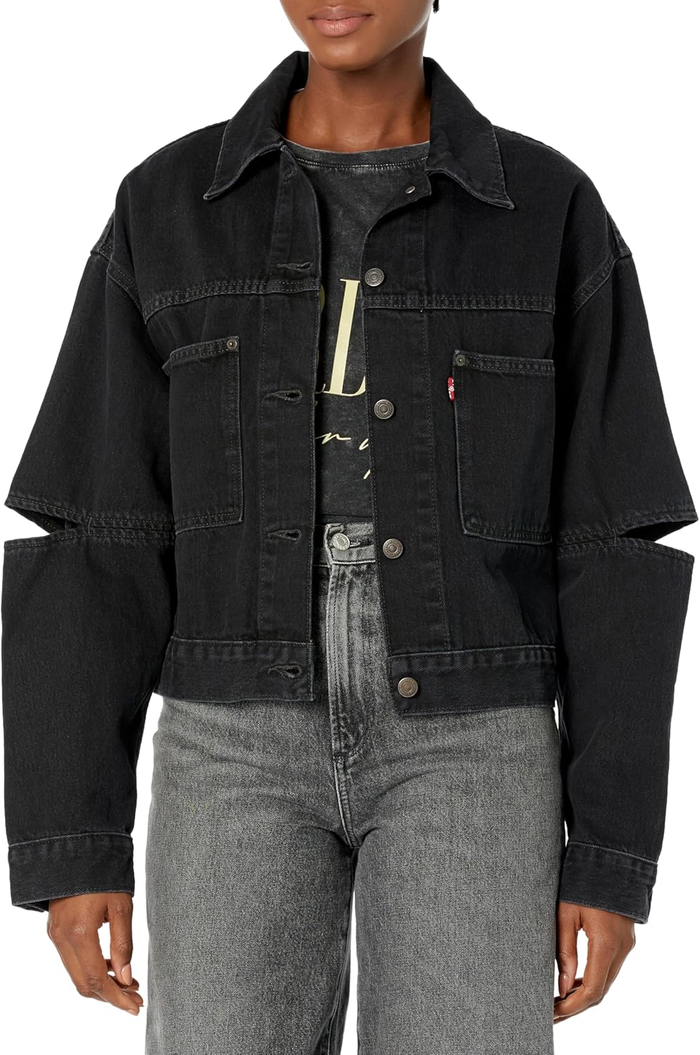 Женская куртка-тракер Levi's 90-х годов с разрезами, Over Exposure
Женская куртка-тракер Levi's 90-х годов с разрезами, Over Exposure