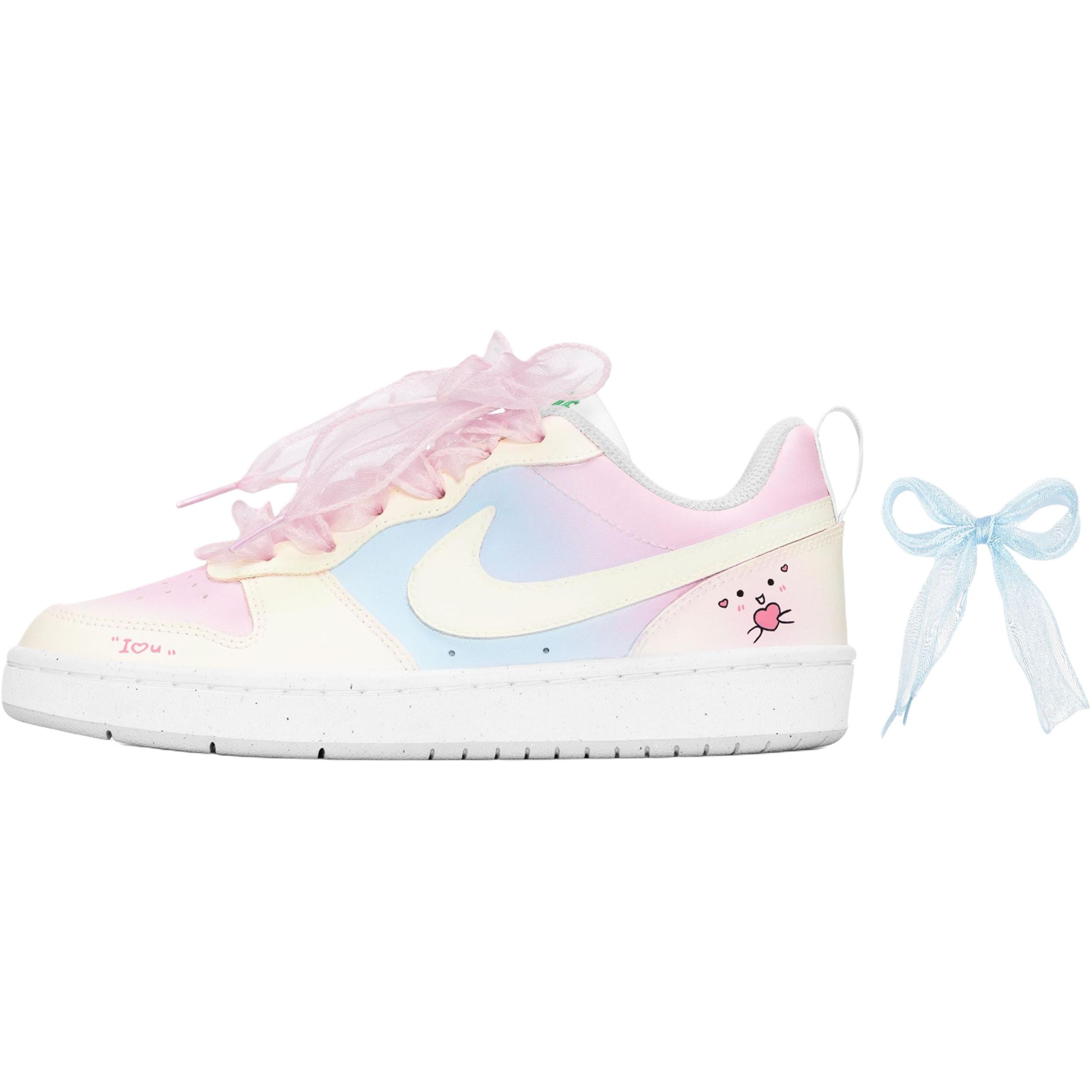 Nike Court Borough нескользящие и дышащие низкие детские скейтборд-кроссовки розово-голубой градиент
Nike Court Borough нескользящие и дышащие низкие детские скейтборд-кроссовки розово-голубой градиент