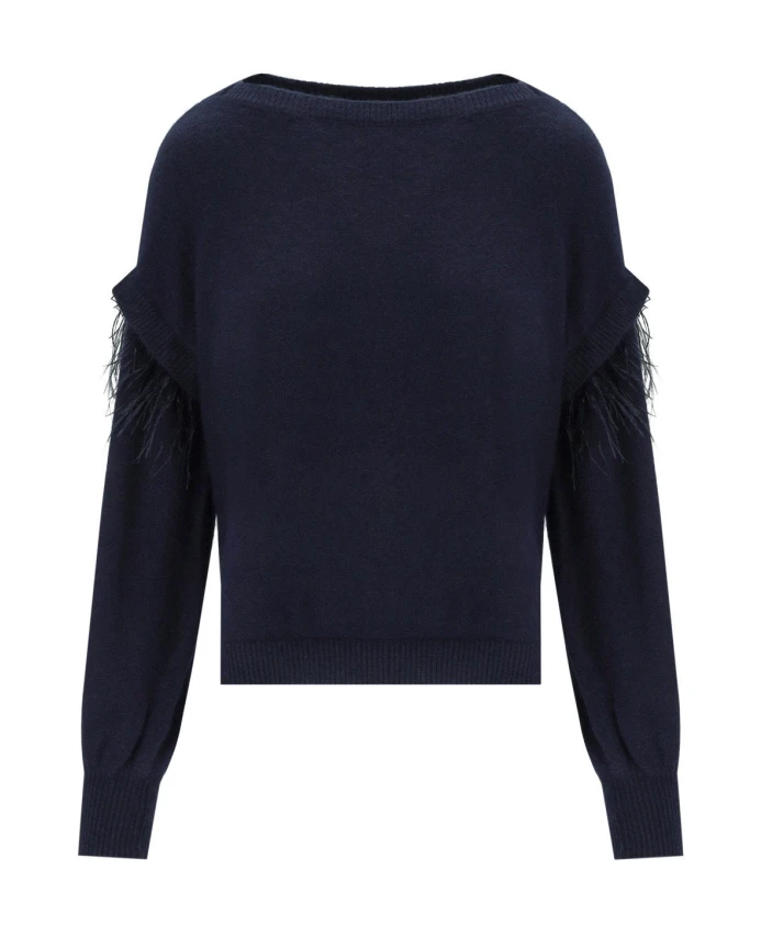 Свитер из смеси ангоры с перьями Twinset, синий
Свитер из смеси ангоры с перьями Twinset, синий