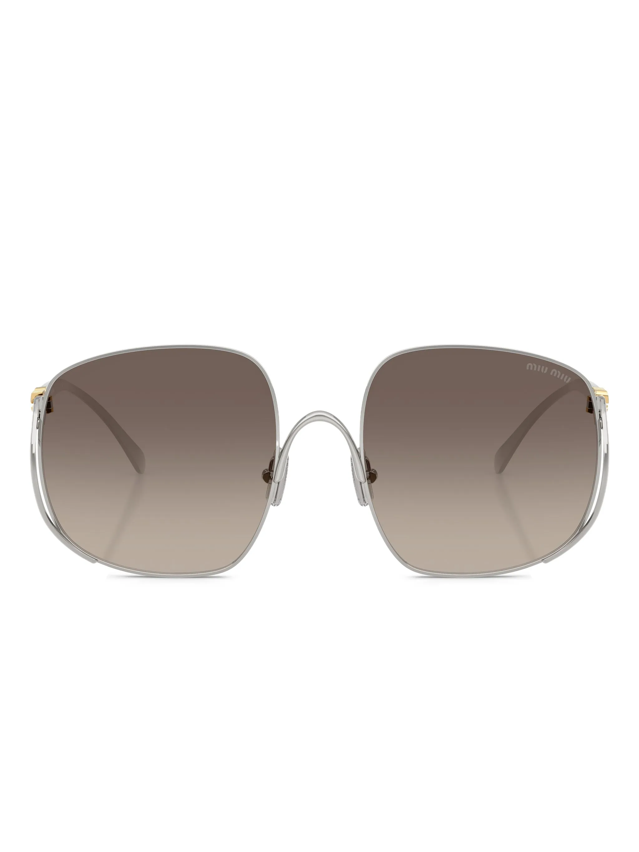 Солнцезащитные очки в геометричной оправе Miu Miu, серебристый
Солнцезащитные очки в геометричной оправе Miu Miu, серебристый
