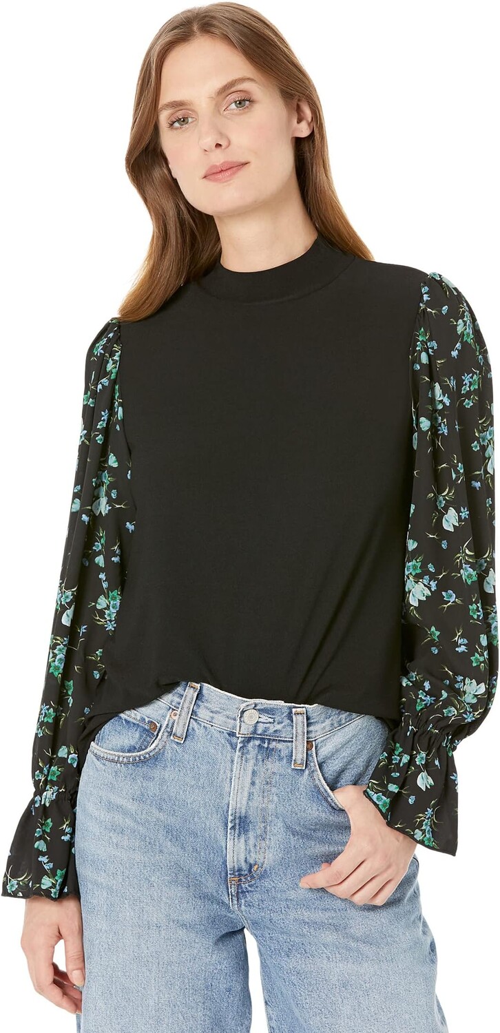 Топ CeCe Mixed Media Knit Top w/ Printed Sleeve, цвет Rich Black
Топ CeCe Mixed Media Knit Top w/ Printed Sleeve, цвет Rich Black