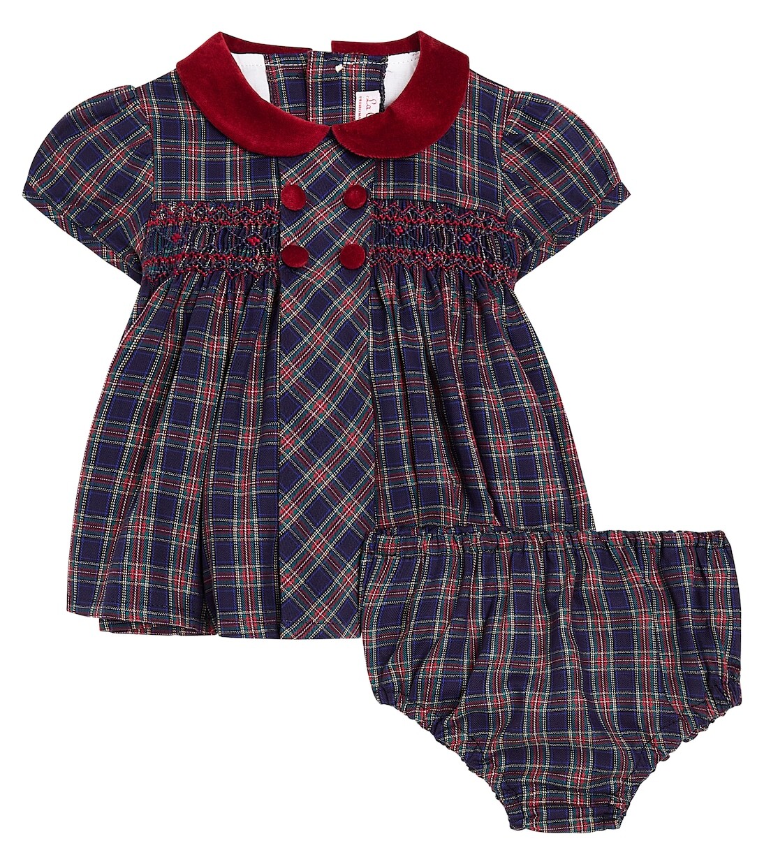 Комбинезон baby arcadia в клетку из хлопка La Coqueta, синий 
Комбинезон baby arcadia в клетку из хлопка La Coqueta, синий