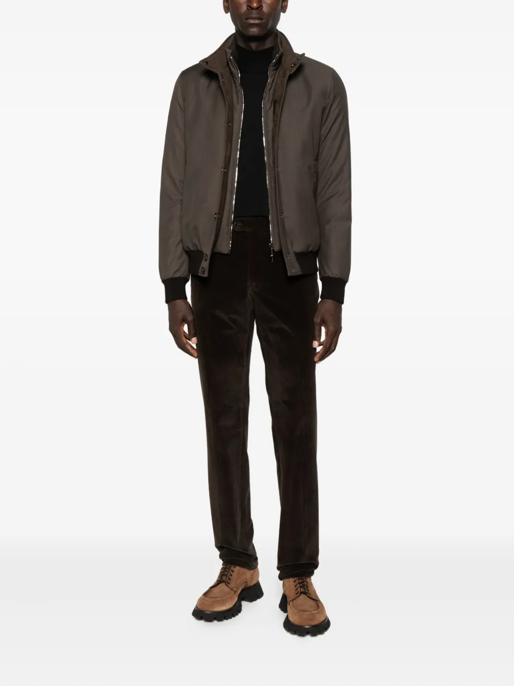 Куртка с ребристым подолом, застегивающаяся на пуговицы Moorer, коричневый
Куртка с ребристым подолом, застегивающаяся на пуговицы Moorer, коричневый