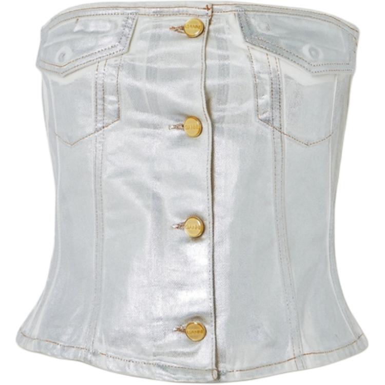 GANNI Топ без бретелей Women's Silver
GANNI Топ без бретелей Women's Silver