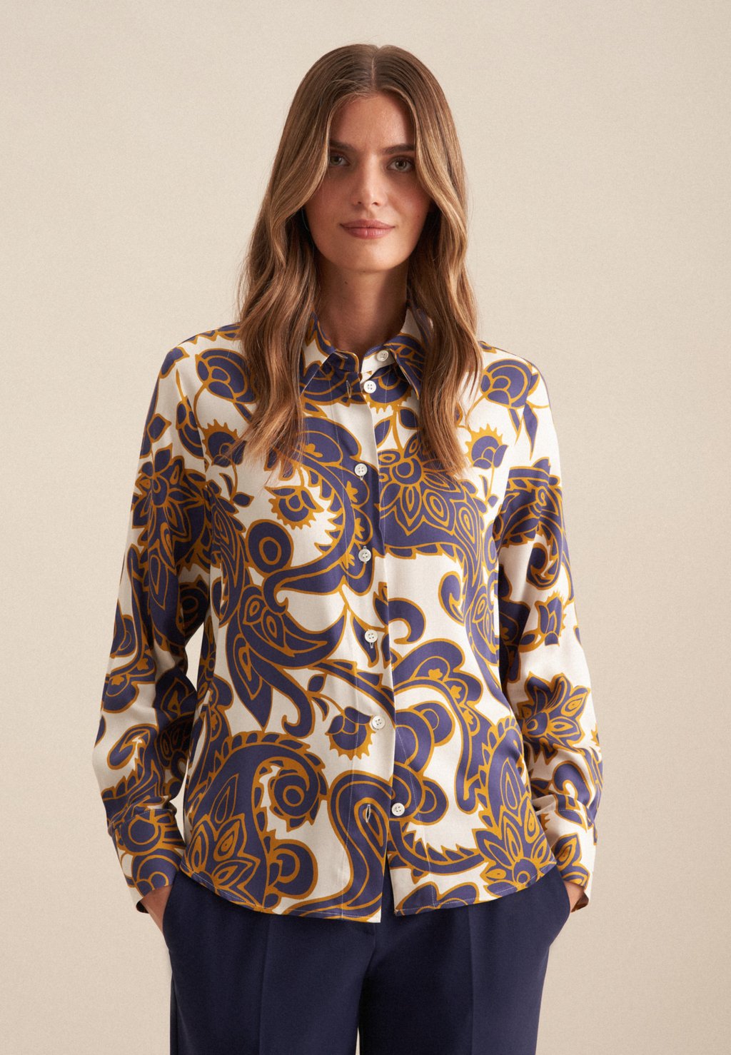 Блузка на пуговицах SCHWARZE ROSE Seidensticker, синий
Блузка на пуговицах SCHWARZE ROSE Seidensticker, синий