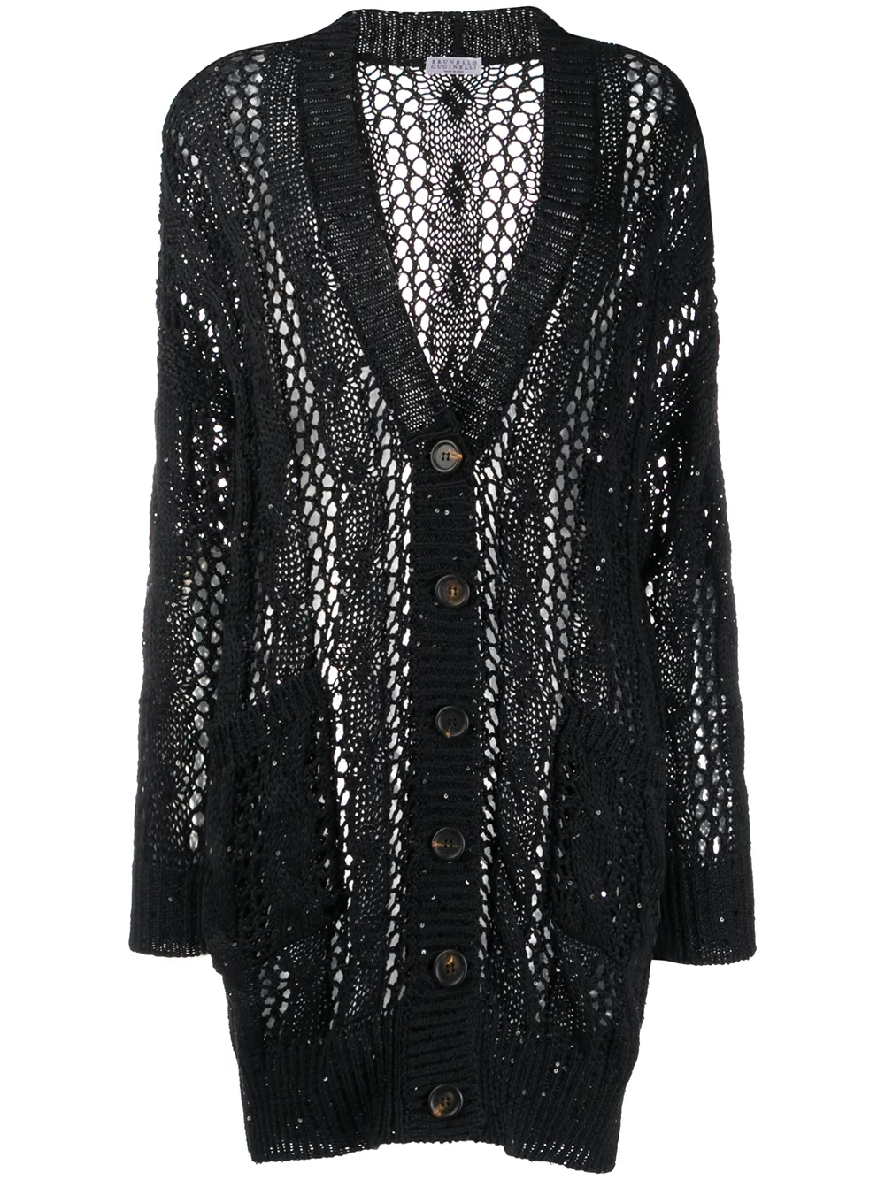 Кардиган в рубчик Brunello Cucinelli, черный
Кардиган в рубчик Brunello Cucinelli, черный