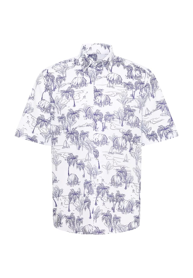 Рубашка с принтом современный крой Eterna, синий
Рубашка с принтом современный крой Eterna, синий