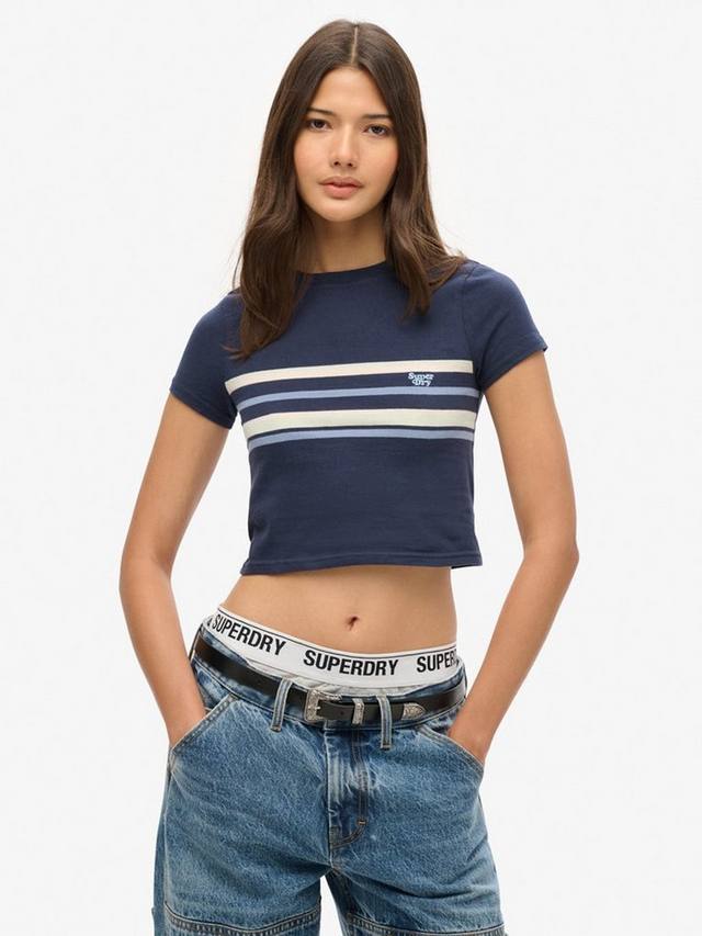 Винтажная полосатая кроп-футболка Superdry, Preppy Navy/Multi
Винтажная полосатая кроп-футболка Superdry, Preppy Navy/Multi