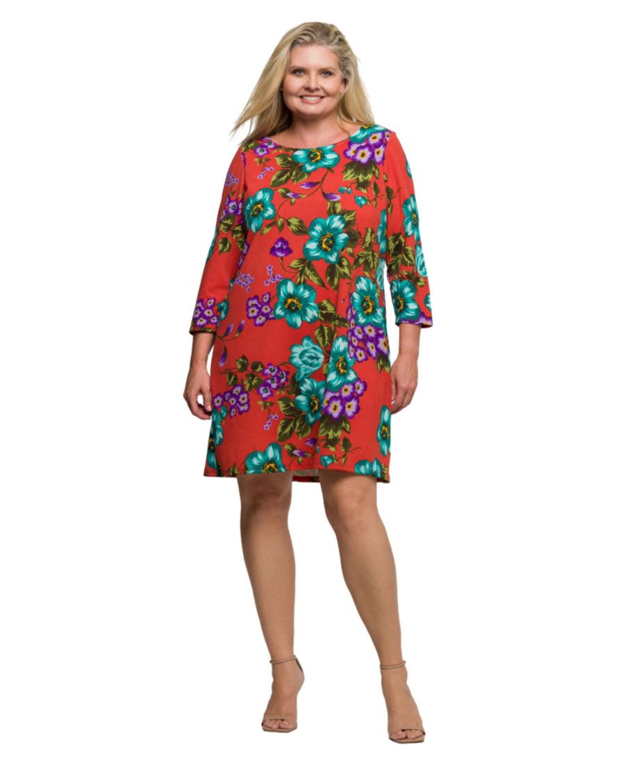 Платье большого размера оранжевого цвета с цветочным принтом, рукавами три четверти, А-силуэта, длиной до колена 24seven Comfort Apparel, Multi
Платье большого размера оранжевого цвета с цветочным принтом, рукавами три четверти, А-силуэта, длиной до колена 24seven Comfort Apparel, Multi