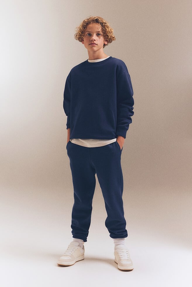 Джоггеры из хлопкового пота H&M, синий 
Джоггеры из хлопкового пота H&M, синий