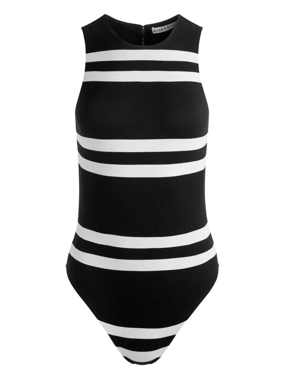 Полосатое боди без рукавов Alice + Olivia, черный
Полосатое боди без рукавов Alice + Olivia, черный