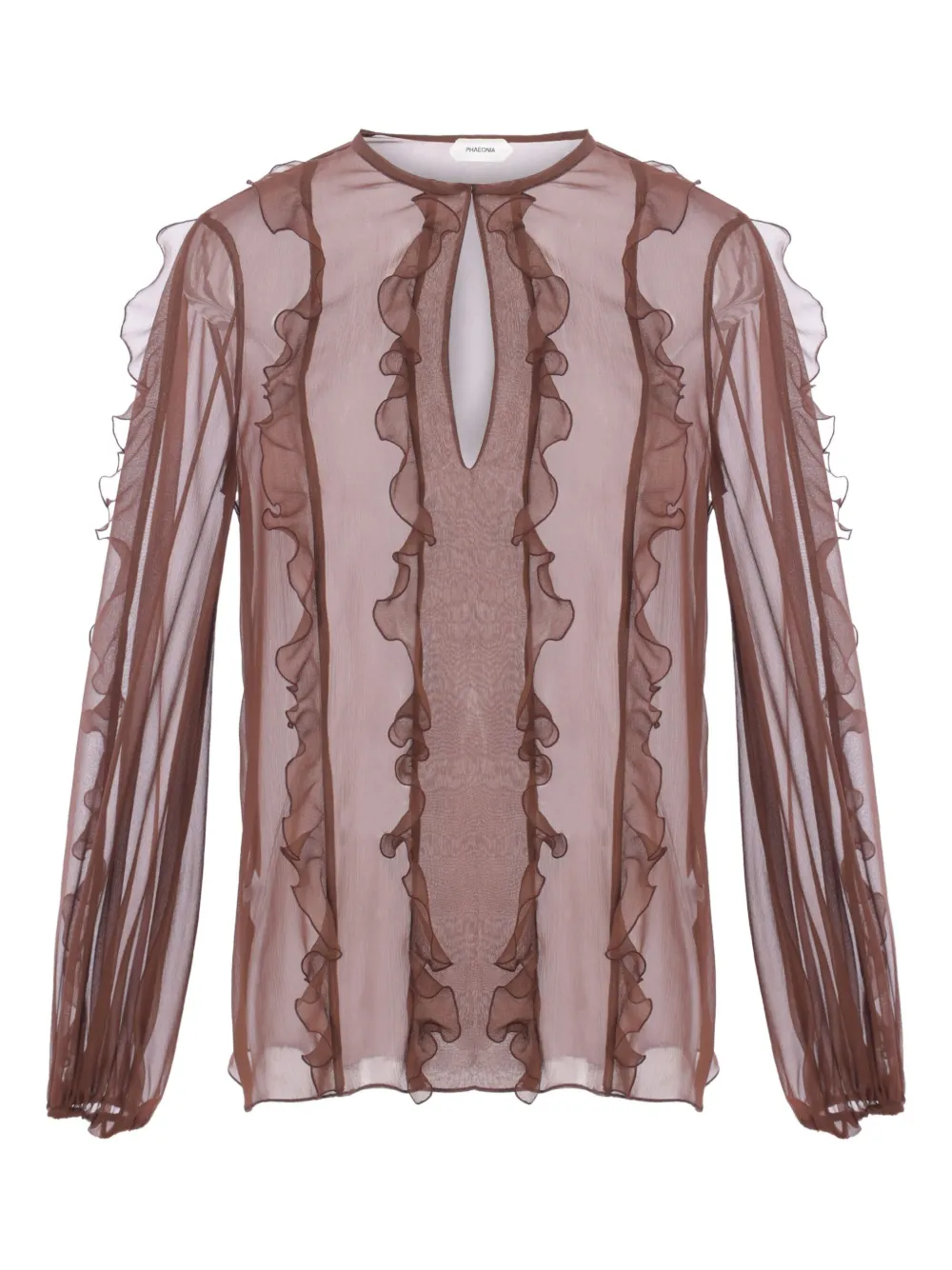 Шелковый топ Vienna с оборками phaeonia, коричневый
Шелковый топ Vienna с оборками phaeonia, коричневый