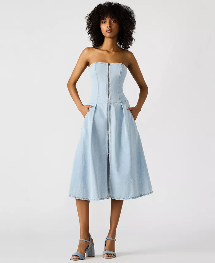 Женское платье миди Isla без бретелей из денима Steve Madden, синий
Женское платье миди Isla без бретелей из денима Steve Madden, синий