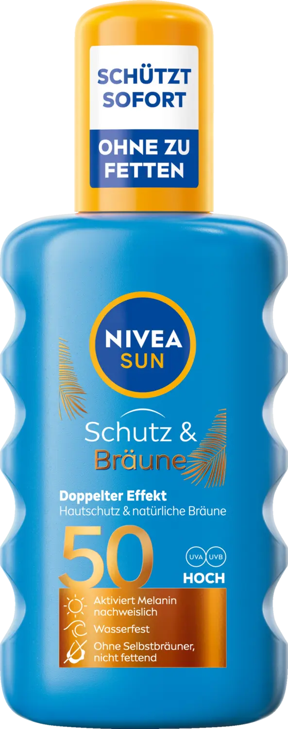 Солнцезащитный крем NIVEA SUN Schutz & Bräune Sonnenspray LSF 50
Солнцезащитный крем NIVEA SUN Schutz & Bräune Sonnenspray LSF 50