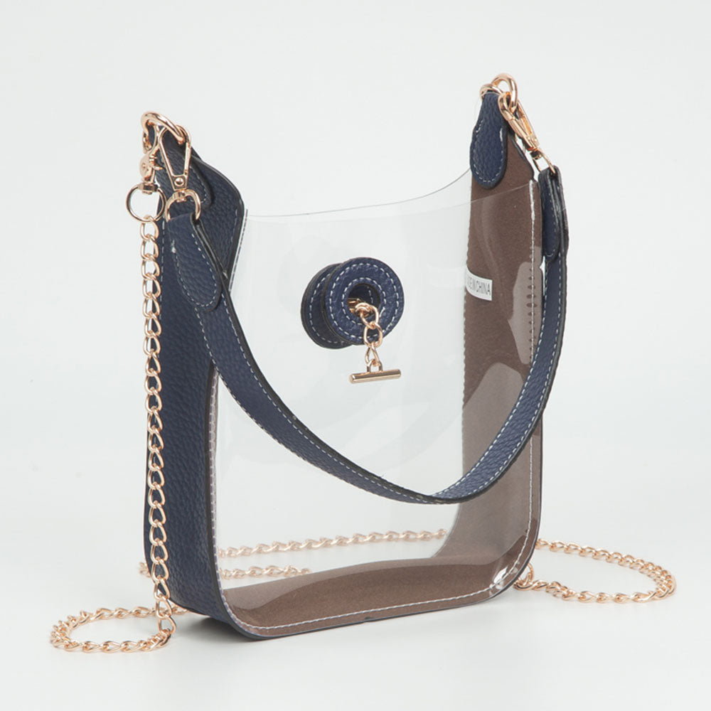 Прозрачная мини-сумка через плечо из искусственной кожи с цепочкой FASHNZFAB, прозрачный, темно-синий
Прозрачная мини-сумка через плечо из искусственной кожи с цепочкой FASHNZFAB, прозрачный, темно-синий