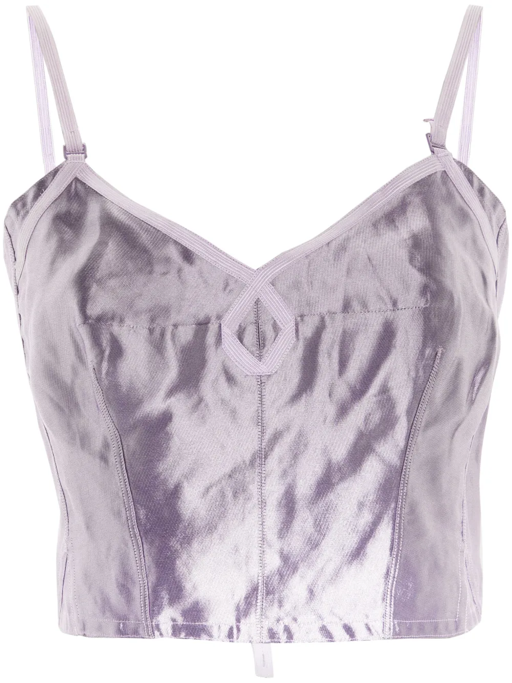 Укороченный топ с эффектом металлик MAISON MARGIELA, фиолетовый
Укороченный топ с эффектом металлик MAISON MARGIELA, фиолетовый