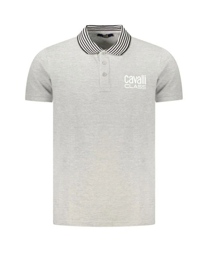 Серая хлопковая рубашка-поло с принтом Cavalli Class, белый
Серая хлопковая рубашка-поло с принтом Cavalli Class, белый