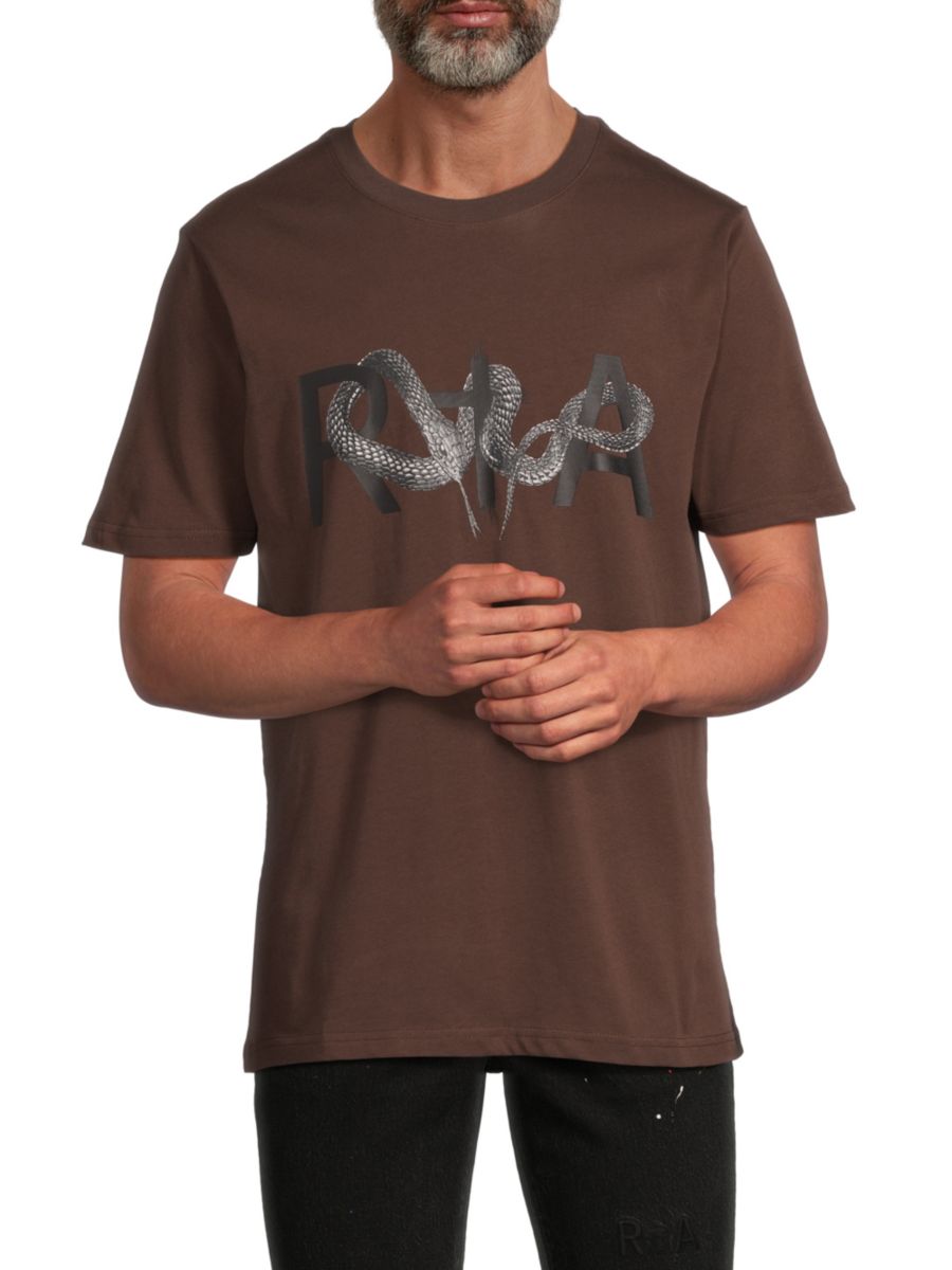 Футболка из хлопка с графическим логотипом RTA, коричневый 
Футболка из хлопка с графическим логотипом RTA, коричневый