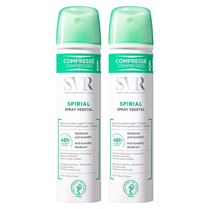 Дезодорант SVR Spiral Plant Spray Deodorant Anti-Moisture Deodorant 48H Set with 2 x 75ml
Дезодорант SVR Spiral Plant Spray Deodorant Anti-Moisture Deodorant 48H Set with 2 x 75ml