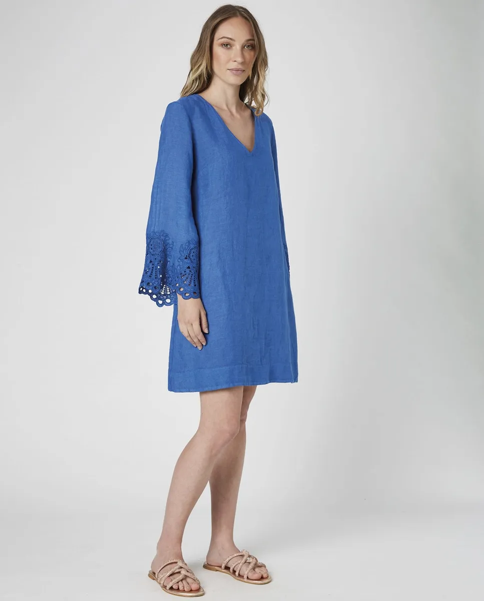 Вышитое льняное платье La Fabrica de Lino, синий
Вышитое льняное платье La Fabrica de Lino, синий