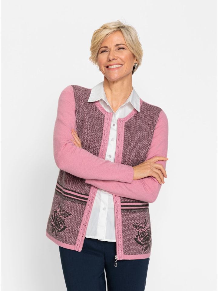 Жаккардовый кардиган с узором античная роза и графит WITT WEIDEN
Жаккардовый кардиган с узором античная роза и графит WITT WEIDEN